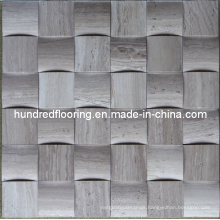 3D Mosaic Tile, Grey Wood Wein Marble Mosaic (HSM105)